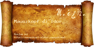 Mauszkopf Áldor névjegykártya